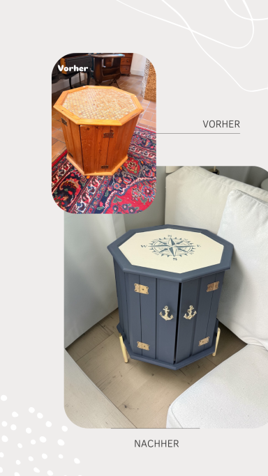 Nautischer Kompass-Beistelltisch